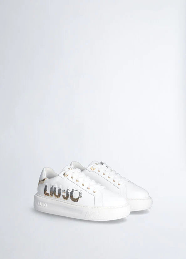 Sneakers platform con maxi logo