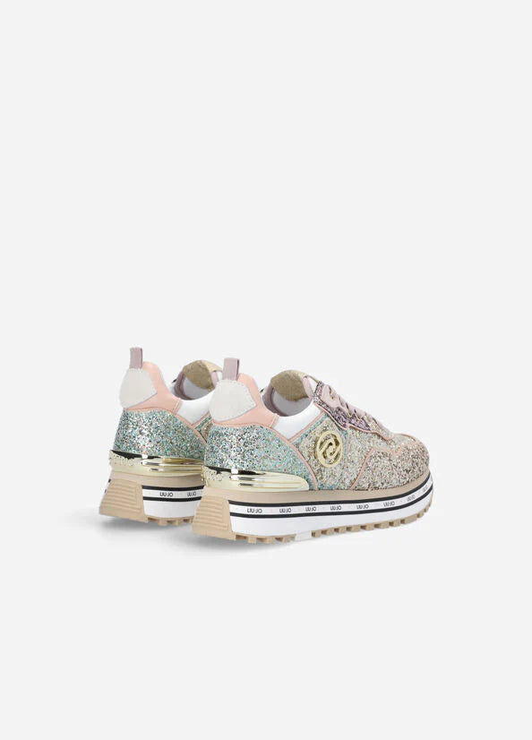 Sneakers platform con glitter