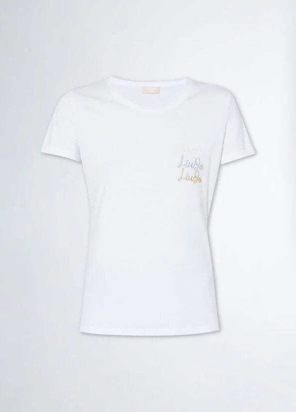 T-shirt in cotone con logo