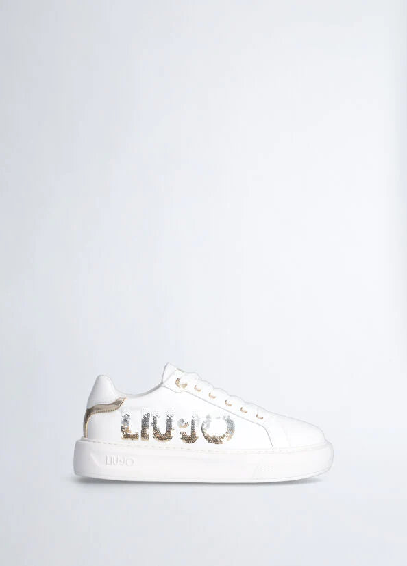 Sneakers platform con maxi logo