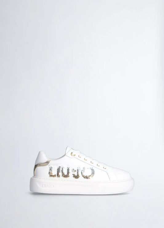 Sneakers platform con maxi logo